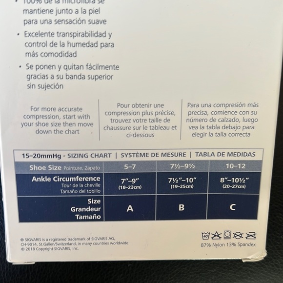 COPY - Sigvaris graduated compression sock gray graphite m - Picture 3 of 4